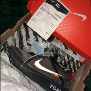Nike X off white zoom fly black size 9.5